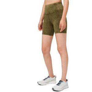 Lululemon Fast and Free Short 6" Ice Dye *Non-Reflective, Moss Green, Size 2